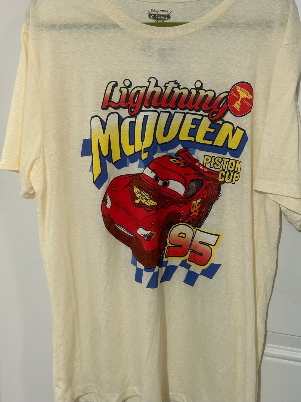 Disney Pixar Lightning McQueen Graphic Tee - Cream & Red